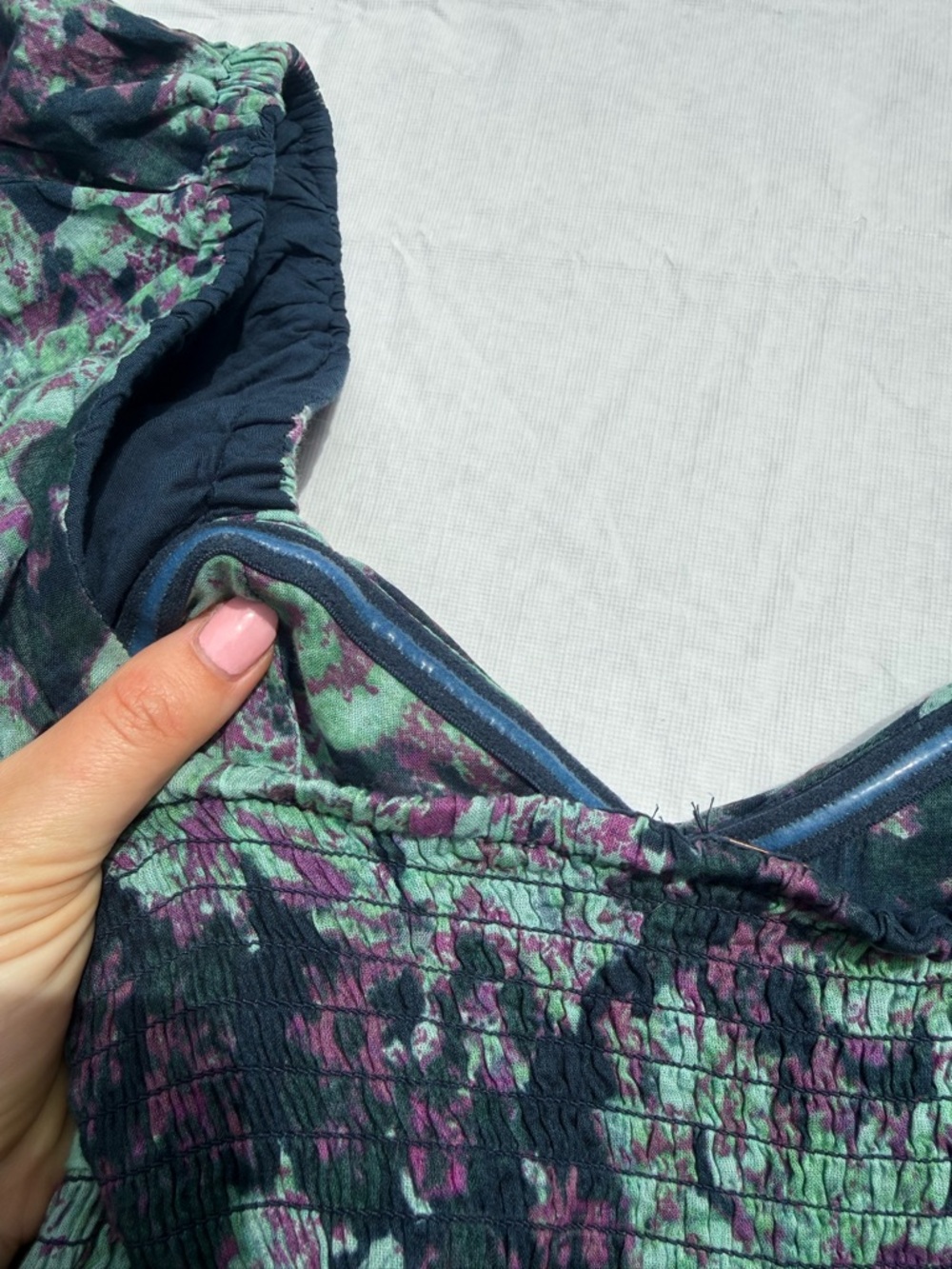 Free People Maxi Dress with Green and Purple Floral Print - Picture 4 of 4